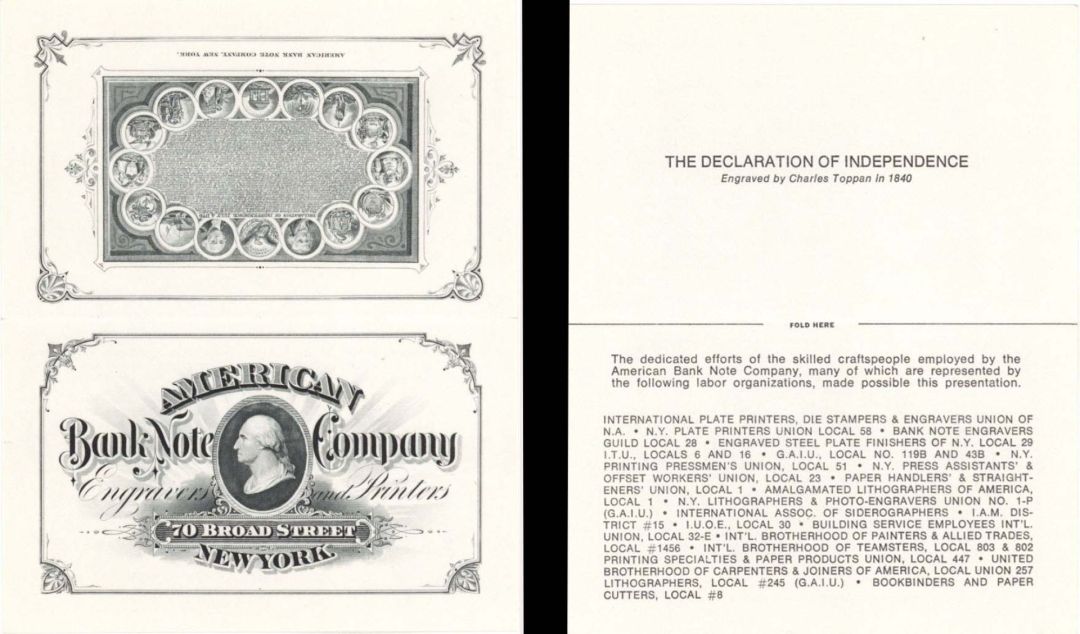 American Bank Note Co. Ad Card - Gorgeous
