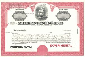 American Bank Note Co. - "Experimental" Stock Certificate