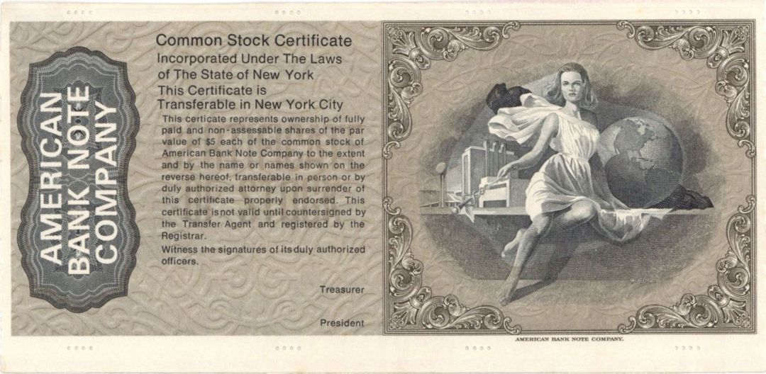 American Bank Note Co. - Stock Certificate
