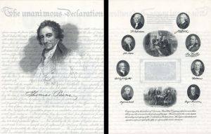 American Bank Note Company Commemorative to Thomas Paine and the Declaration of Independence