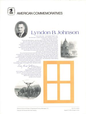 American Bank Note Company American Commemoratives to Lyndon B. Johnson - 1973 dated