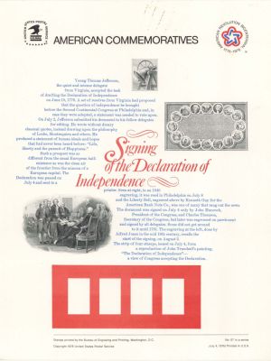 American Bank Note Company American Commemoratives Signing of the Declaration of Independence - 1976 dated