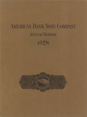 American Bank Note Company Annual Report - 1928 dated Booklet