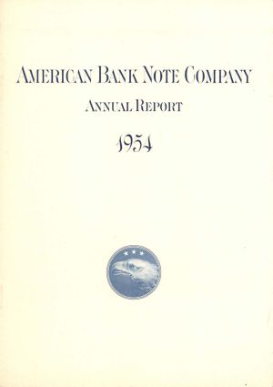 American Bank Note Company Annual Report - 1954 dated Booklet