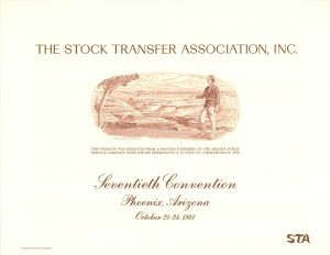 Print of American Bank Note vignette for the Stock Transfer Association, Inc. - 1981 dated