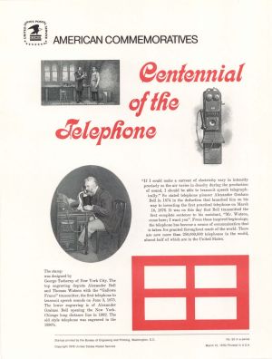 American Bank Note Company American Commemoratives for Centennial of the Telephone - 1976 dated