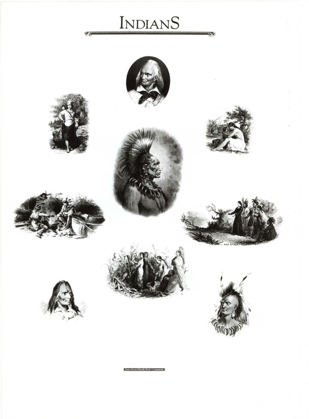 Indians Engraved by American Bank Note Company