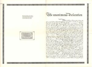 Unanimous Declaration Proof printed by American Bank Note Company