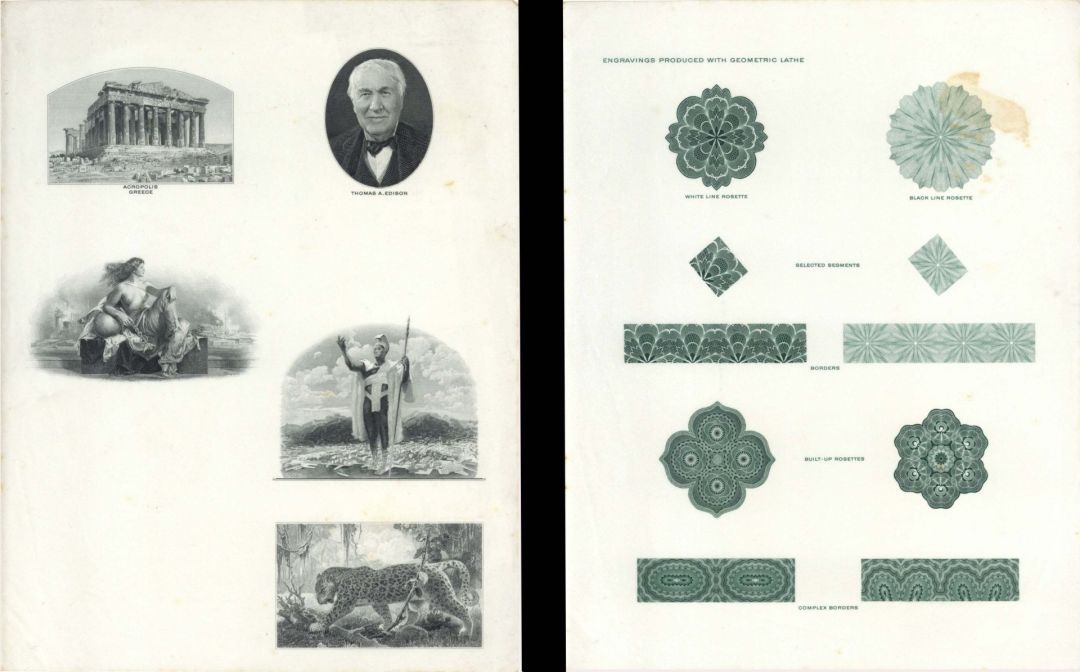 American Bank Note Company example of vignettes and borders - American Bank Note Company