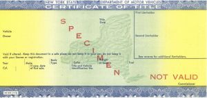 1972 Certificate of Title - New York State Department of Motor Vehicles - American Bank Note Specimen