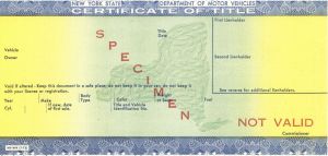 1972 dated Certificate of Title - New York State Department of Motor Vehicles - NYDMV - American Bank Note Specimen