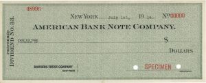 American Bank Note Co. - American Bank Note Company Specimen Checks