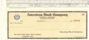 American Book Co. - American Bank Note Company Specimen Checks