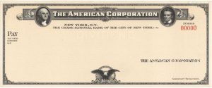 American Corp. - American Bank Note Company Specimen Checks