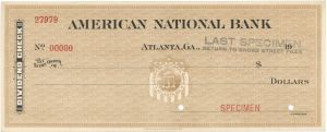 American National Bank - American Bank Note Company Specimen Checks