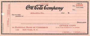 Coca-Cola Company - American Bank Note Company Specimen Checks