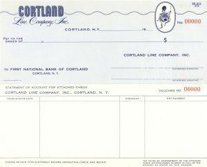 Cortland Line Company, Inc. - American Bank Note Company Specimen Checks