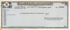 Drug Inc. - American Bank Note Company Specimen Checks