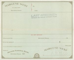 Margene West - American Bank Note Company Specimen Checks