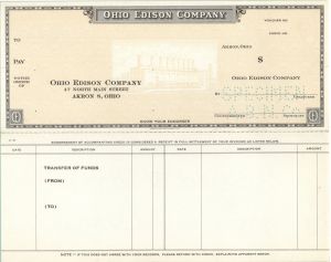 Ohio Edison Co. - American Bank Note Company Specimen Checks