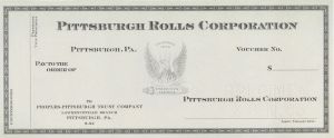 Pittsburgh Rolls Corp. - American Bank Note Company Specimen Checks