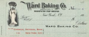 Ward Baking Co. - American Bank Note Company Specimen Checks