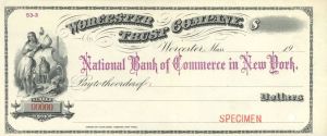 Worcester Trust Co. - American Bank Note Company Specimen Checks