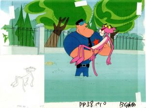 Pink Panther Held by Policeman!