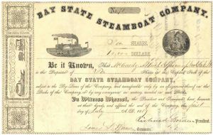 Richard Borden signed Bay State Steamboat Co - Stock Certificate