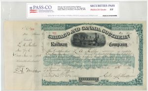 Chicago and Canada Southern Railway Co. signed by Sidney Dillon - PASS-CO Authenticated - 1878 dated Autograph Stock Certificate