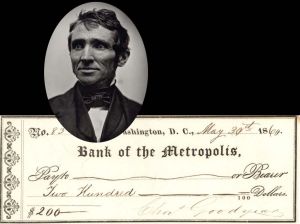 Bank of Metropolis Check signed by Charles Goodyear - Very Rare 1860 dated Autographed Check