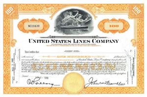 William Vincent Astor issued United States Lines Co - Stock Certificate