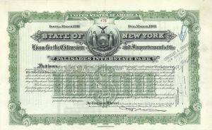 State of New York Palisades Interstate Park issued to Marshall Field III as Trustees - $10,000 1939 dated Bond
