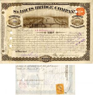 J. Pierpont Morgan, Jr. Signs St. Louis Bridge Co. - Stock Certificate