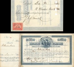 New Jersey Junction Railroad Co. signed by Chaucey Depew and E.V.W. Rossiter and H. Walter Webb - 1894 dated Autographed Stock Certificate