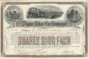 Wagner Palace Car Co. signed by Wm. Seward Webb - 1889-1894 Autograph Stock Certificate