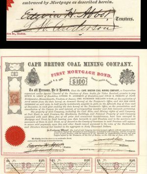 Cape Breton Coal Mining Co. signed by Edwin H. Abbot