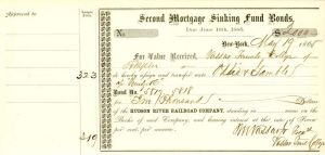 Hudson River Railroad Co. signed by Matthew Vassar Jr. - Stock Certificate