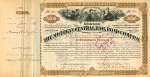 Michigan Central Railroad Co. Transferred from Geo. W. Vanderbilt - $5,000 Bond