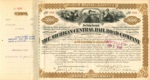 Michigan Central Railroad Company transferred to Maria Louisa Niven (Vanderbilt) - $5,000 Bond