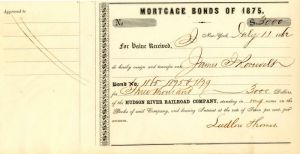 Hudson River Railroad Co. Transfer to James J. Roosevelt - Stock Certificate