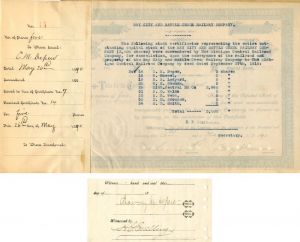 Bay City and Battle Creek Railway Co. signed by Chauncey M. Depew - Stock Certificate