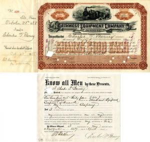 Northwest Equipment Co. of Minnesota signed by Charles T. Barney - Stock Certificate