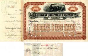 Northwest Equipment Co. of Minnesota issued to and signed by Charles W. Wetmore and Colgate Hoyt - Stock Certificate