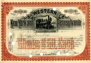 Western New York and Pennsylvania Railway Co. Issued to Drexel and Co.