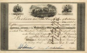Baltimore and Ohio Rail Road Co. signed by Louis McLane - Stock Certificate