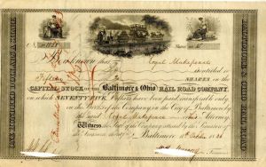 Baltimore and Ohio Rail Road Co. Issued to Royal Makepeace - Stock Certificate