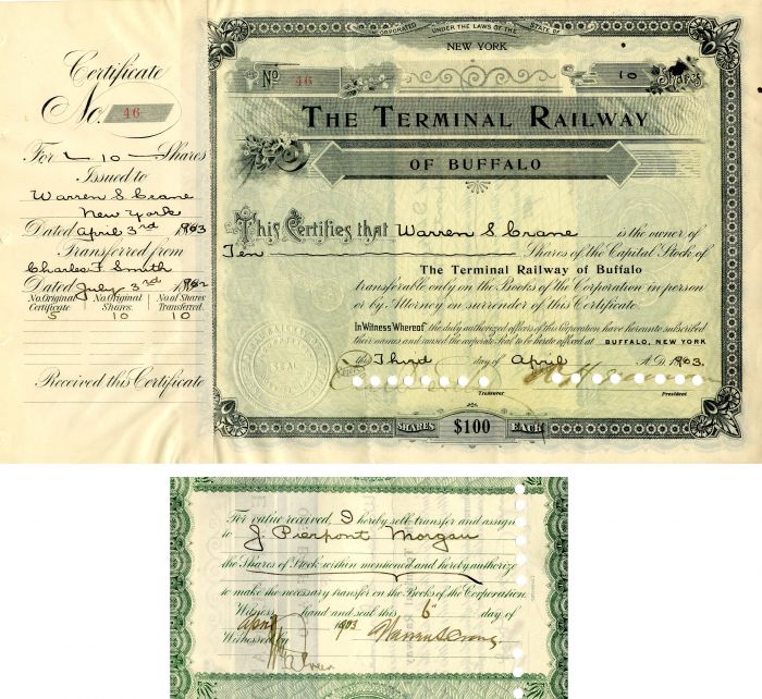 Terminal Railroad of Buffalo Transferred to J. Pierpont Morgan