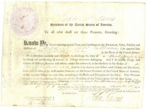 John Adams signed Naval Appointment to Daniel Todd Patterson - SOLD