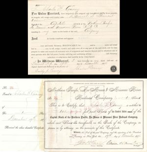 Northern Pacific, La Moure and Missouri River Railroad Co. signed by Winter, Coaney and Earl